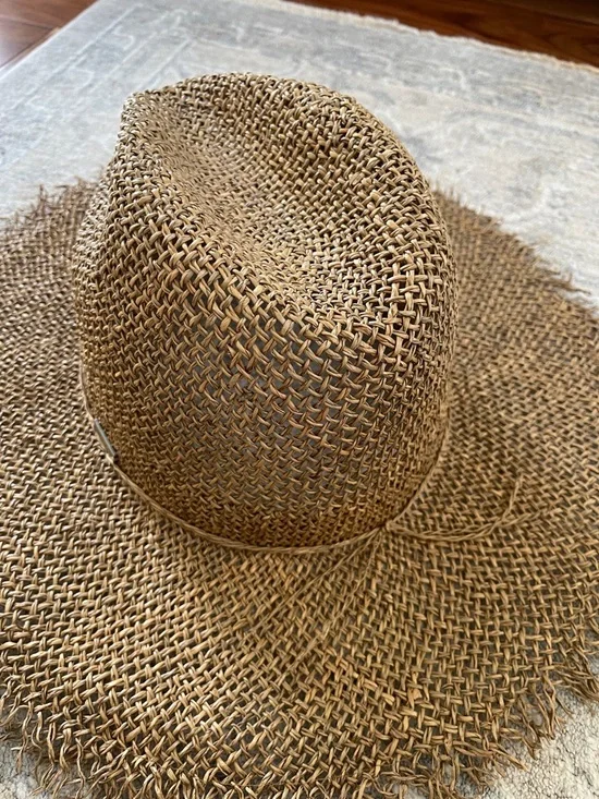 Gigi Pip Wide Brim Woven Straw Sun Hat - Brown - Picture 3 of 4